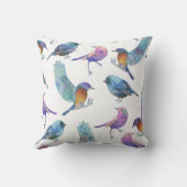 可愛カラフルい鳥の柄 クッション (裏面)
