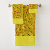 可愛カラフルい黄色のイースターチックパターモダンン バスタオルセット (インサイチュ)