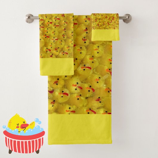 可愛カラフルい黄色のイースターチックパターモダンン バスタオルセット