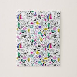 可愛カラフルい80s柄 ジグソーパズル