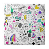 可愛カラフルい80s柄 タイル (正面)