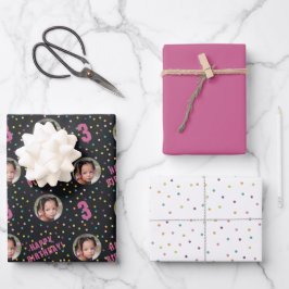 可愛カラフルい ラッピングペーパーシート