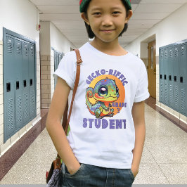 可愛カラフルいGecko学年の名前Gecko-riffic Tシャツ