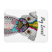 可愛カラフルいPUGマグネット3"x4" マグネット (横)