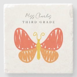 可愛カラフルモダンい先生鑑賞ギフト ストーンコースター