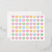 可愛ガーリーいおもしろいカスタム会話キャンディハート 箔シーズンポストカード (正面/裏面)