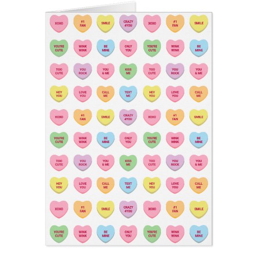 可愛ガーリーいおもしろいカスタム会話ハートカード (正面)