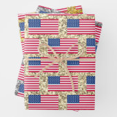 可愛ガーリーいおもしろいグリッター愛国的アメリカ合衆国国旗 ラッピングペーパーシート (インサイチュ)