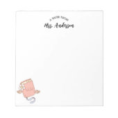 可愛ガーリーいおもしろいレトロ本新学期 ノートパッド (正面)