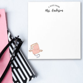 可愛ガーリーいおもしろいレトロ本新学期 ノートパッド