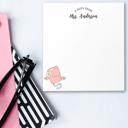 可愛ガーリーいおもしろいレトロ本新学期 ノートパッド