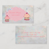 可愛ガーリーいオモダンパルのホログラフィックカップケーキベーカリー 名刺 (正面/裏面)