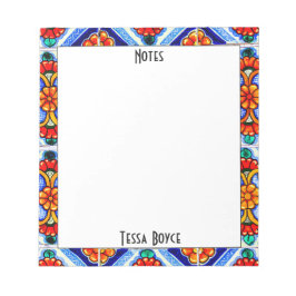 可愛ガーリーいカラフル抽象芸術モノグラムのー ノートパッド