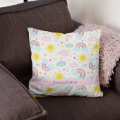 可愛ガーリーいカラフル虹のパターン名 クッション