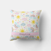 可愛ガーリーいカラフル虹のパターン名 クッション (裏面)