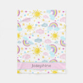 可愛ガーリーいカラフル虹のパターン名 フリースブランケット (正面)