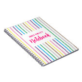 可愛ガーリーいストライプの子ども向けスパイラル ノートブック (右側)