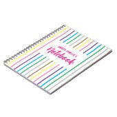 可愛ガーリーいストライプの子ども向けスパイラル ノートブック (左側)