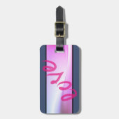 可愛ガーリーいストライプ愛 – パーソナライズされた ラゲッジタグ (正面縦)