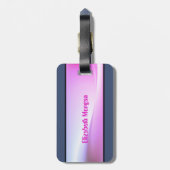 可愛ガーリーいストライプ愛 – パーソナライズされた ラゲッジタグ (裏面縦)