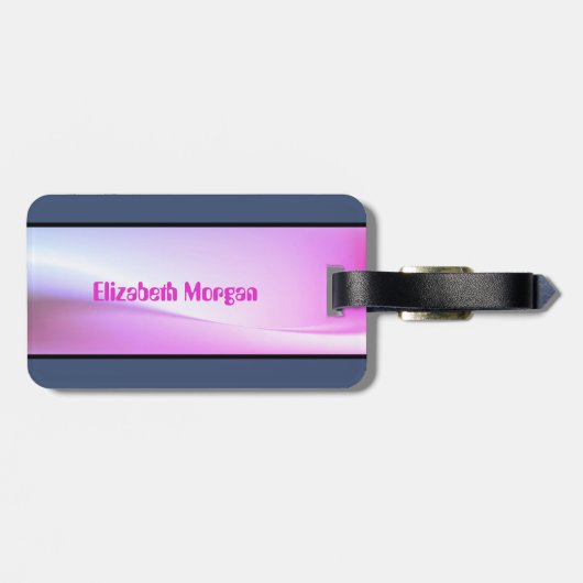 可愛ガーリーいストライプ愛 – パーソナライズされた ラゲッジタグ (裏面横)