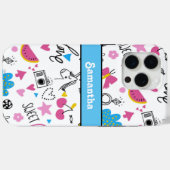 可愛ガーリーいトレンディーシンプルブルースタイリッシュパターン Case-Mate iPhoneケース (裏面 (横))