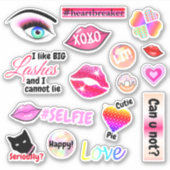 可愛ガーリーいノートパソコおもしろいン シール (正面)