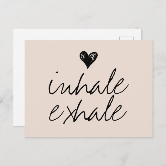 可愛ガーリーいハートミニマルクリーム絵葉書 ポストカード (正面/裏面)