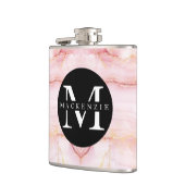 可愛ガーリーいバラ金ゴールドモノグラム名 フラスク (左)