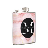 可愛ガーリーいバラ金ゴールドモノグラム名 フラスク (右)