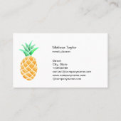 可愛ガーリーいパイナップル水カラーアートフルーツ 名刺 (裏面)