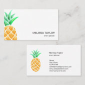 可愛ガーリーいパイナップル水カラーアートフルーツ 名刺 (正面/裏面)