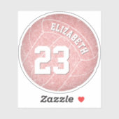 可愛ガーリーいパーソナライズされたピンクのバレーボール選手 シール (シート)