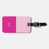 可愛ガーリーいピモダンンクモノグラムのイニシャル ラゲッジタグ (正面横)