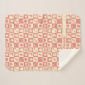 可愛ガーリーいピモダンンク市松模様にアイコンのパターン シェルパブランケット (正面(横))