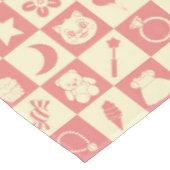 可愛ガーリーいピモダンンク市松模様にアイコンのパターン テーブルクロス (アングル)