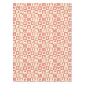 可愛ガーリーいピモダンンク市松模様にアイコンのパターン テーブルクロス (正面)