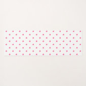 可愛ガーリーいピンクと白点々のあるハート ヨガマット (裏面(横))