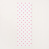 可愛ガーリーいピンクと白点々のあるハート ヨガマット (裏面)