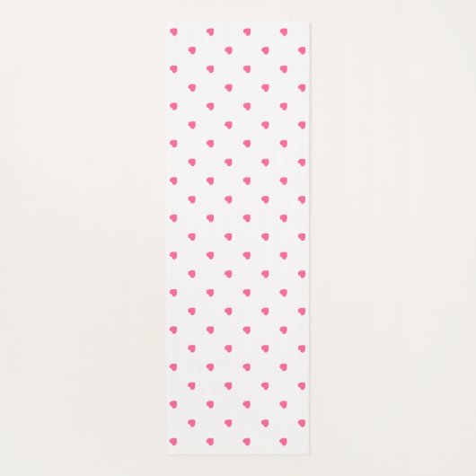 可愛ガーリーいピンクと白点々のあるハート ヨガマット (裏面)