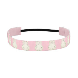 可愛ガーリーいピンクのイースターバニーの漫画のパターン アスレチックヘッドバンド