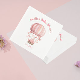 可愛ガーリーいピンクのバ飛んでいるニー スタンダードカクテルナプキン