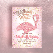 可愛ガーリーいピンクのフラミンゴパーティー 招待状