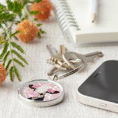 可愛ガーリーいピンクの吹バブルガム キーホルダー (側面)