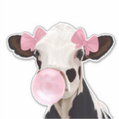 可愛ガーリーいピンクの吹バブルガム シール (正面)