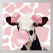 可愛ガーリーいピンクの吹バブルガム ポスター (正面)