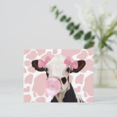 可愛ガーリーいピンクの吹バブルガム ポストカード (スタンド正面)