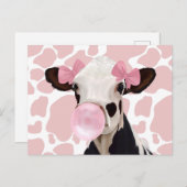 可愛ガーリーいピンクの吹バブルガム ポストカード (正面/裏面)