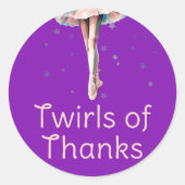 可愛ガーリーいピンクダンスバレリナツトゥオンパープル ラウンドシール (正面)