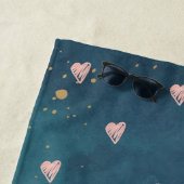 可愛ガーリーいピンクハート水の色の絵を描スプラッシュ ビーチタオル (インサイチュ)